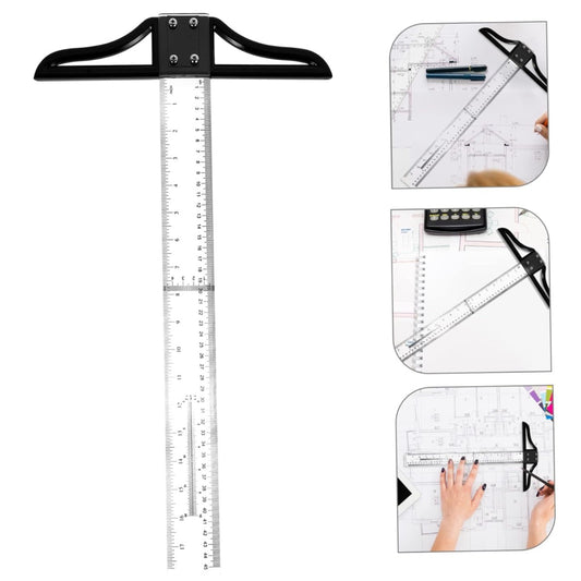 K-max Design Ruler Clear T Rulers Graduated Ruler Adjustable t Square - 100cm