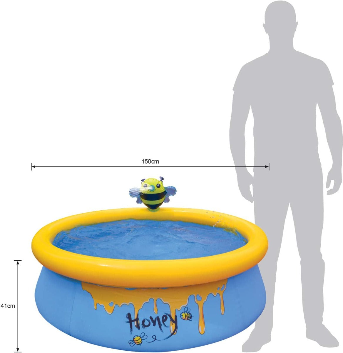 حوض سباحة دائري للأطفال من جيلونج أفينلي، مقاس 1.5 متر × 41 سم، مزود برشاش - رقم: 12010