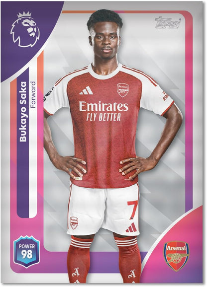Topps Premier League 2025/2026 Collectible Football Trading Cards, Mega Multipack with 40 Cards, 3 or more Special Insert Cards per Pack + 3 Classic Limited Edition Cards