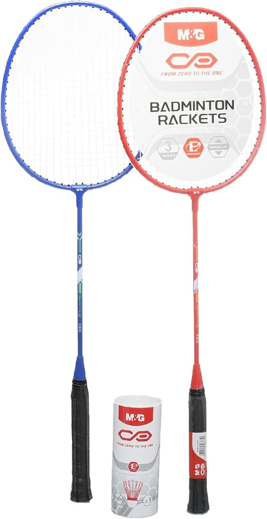 M&G Chenguang Badminton Racket Set, 2Pcs Lightweight Rackets with 3 Ball Shuttlecocks - No: AST09362