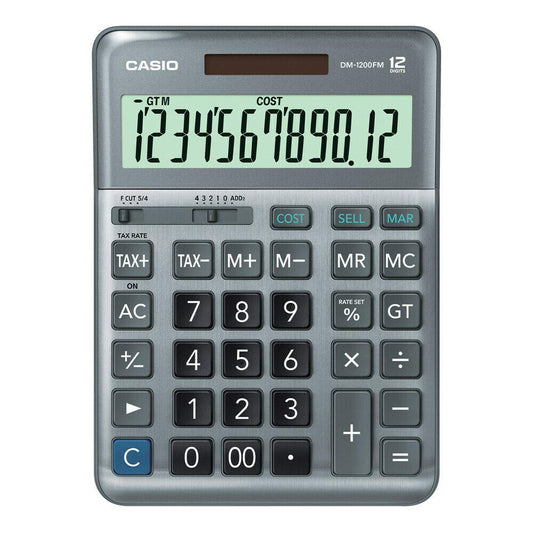 Casio Digital Desktop Calculator - Grey - No:DM-1200FM-W-DP