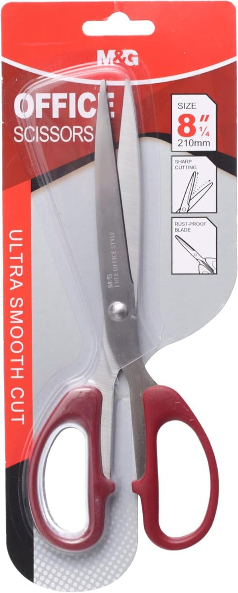 M&G Chenguang Office Scissors Ultra Smooth Cut 8-inch Stainless Steel Blades for Precise Cutting - No:ASS913U2