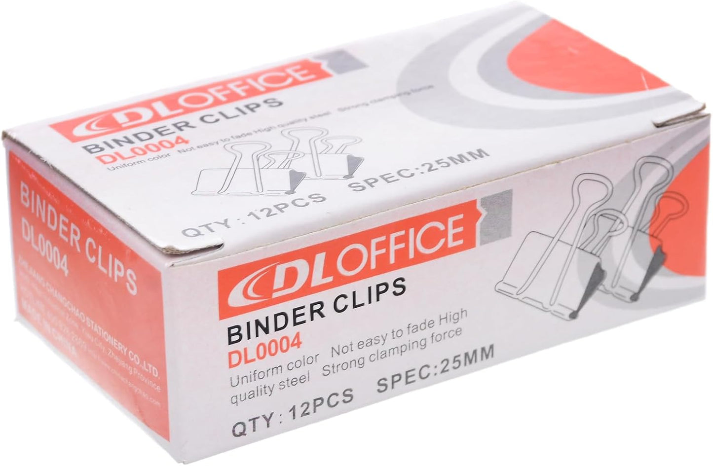 Dloffice Binder Clips, 25Mm, 12Pcs,