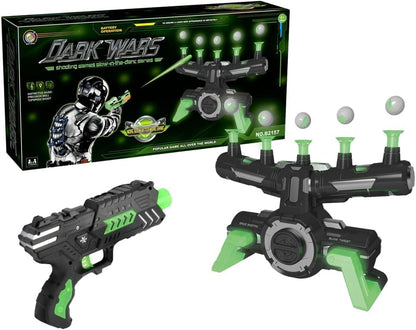Air shooting game floating balls DARK WARS Phosphorescent Gun with 5 Balls, Black - No:B2157
