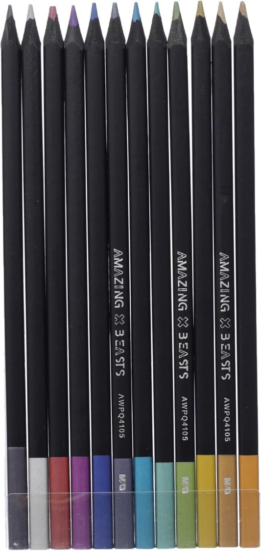 M&G Chenguang Metallic Colored Pencils, 12 Vibrant Colors, for Artistic Creations and Drawing - No:AWP4105