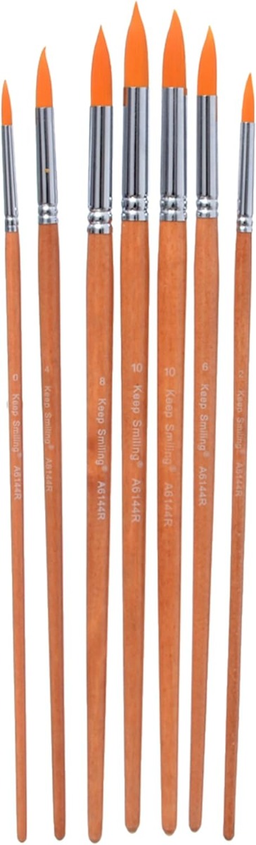 مجموعة فرش "حافظ على ابتسامتك"، 7 فرش دائرية، شعر صناعي 