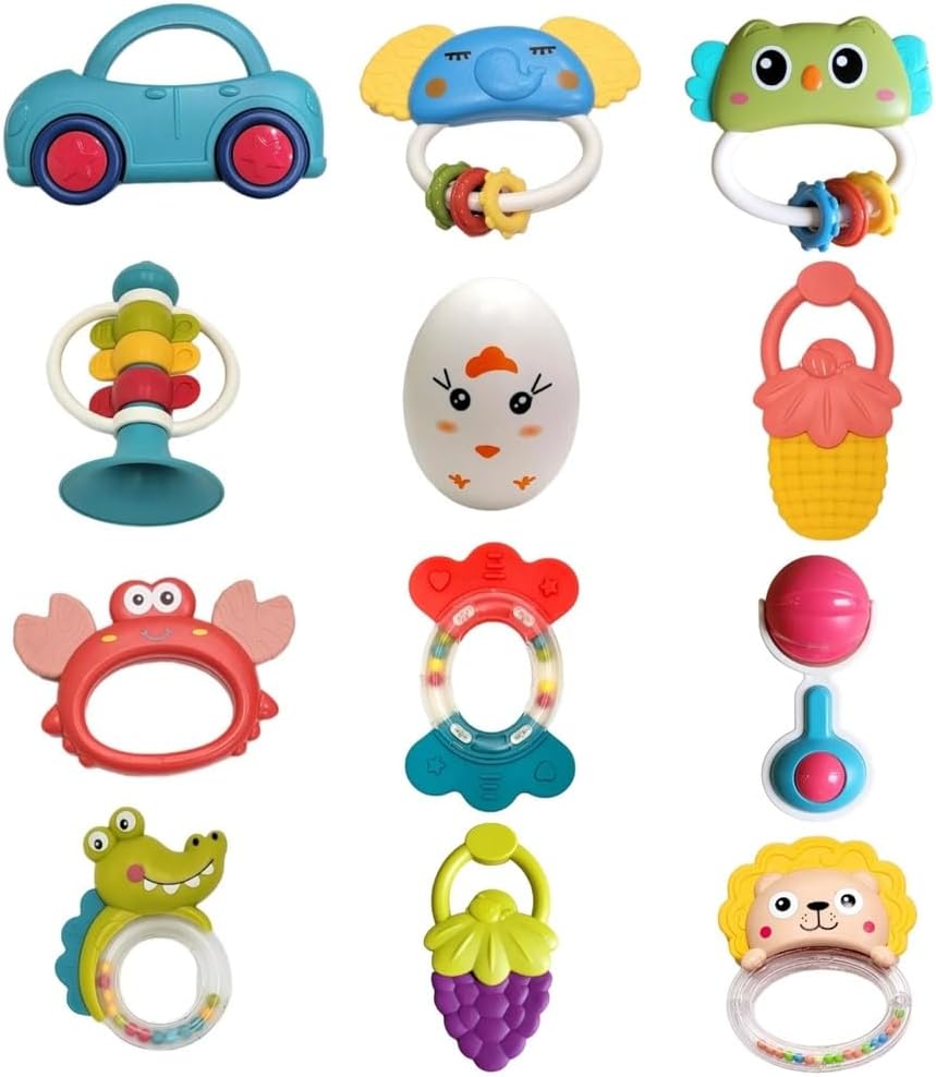 Eco-Friendly Baby Musical Toys 12PCS Baby Rattle Toy Set Hand Bell Toy - No:608
