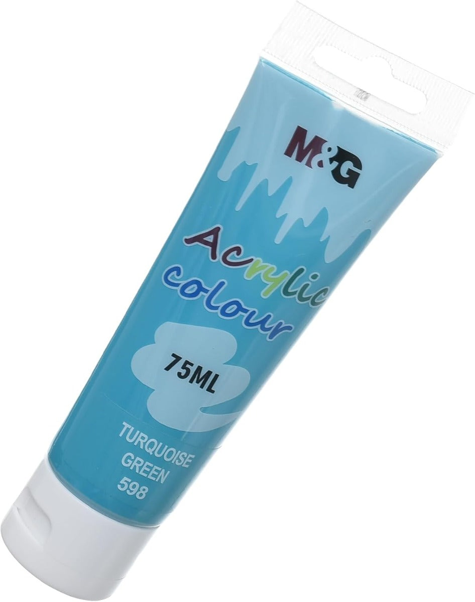 M&G Chenguang Acrylic Colour Tube, Bold Art Creation, 75ml ,Turquoise Green (598) - No:APLN6598