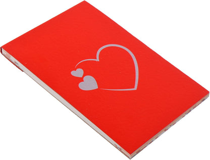 Yassin. Block Note Heart, 20 * 14 Cm, Heel, Red White