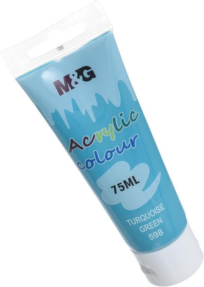 M&G Chenguang Acrylic Colour Tube, Bold Art Creation, 75ml ,Turquoise Green (598) - No:APLN6598