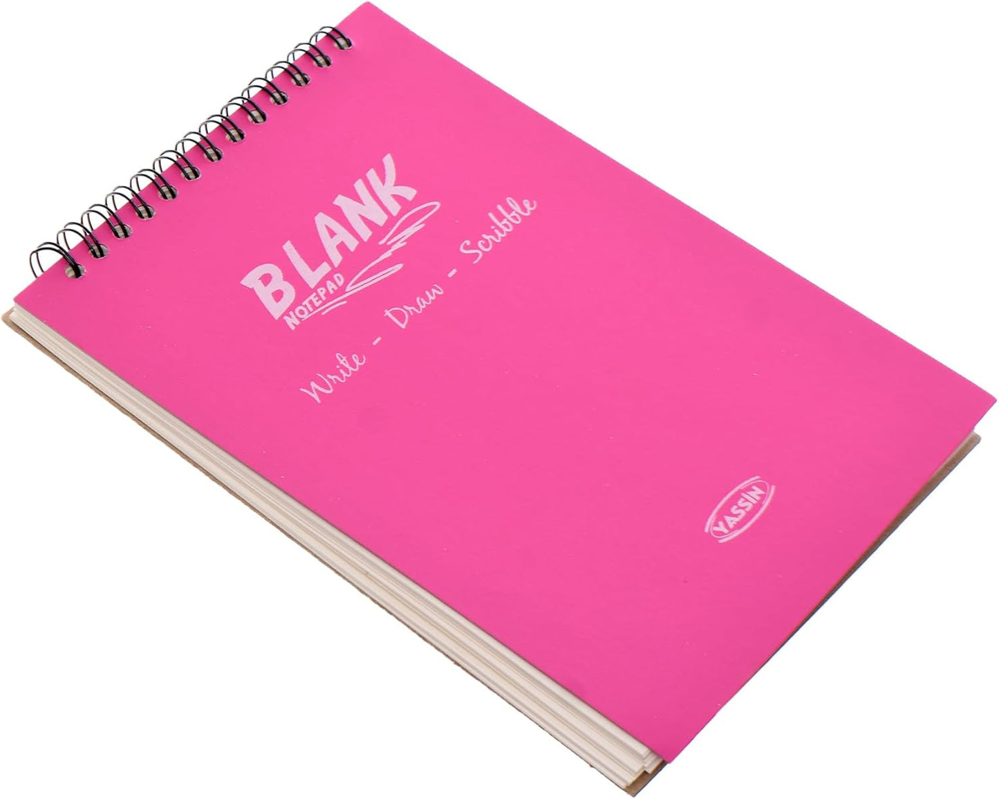 ياسين. دفتر ملاحظات سلكي فارغ، ٥٠ ورقة، ١٣.٧ × ١٩.٥ بوصة، مصنوع من مواد عالية الجودة - رقم: ١٢٧٧