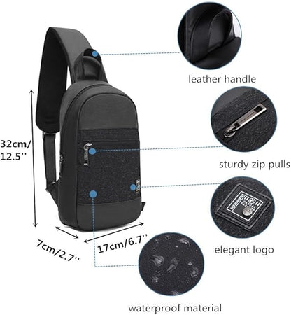 حقيبة ظهر كروس بودي للرجال من Arctic Hunter، حقيبة صدرية مقاومة للماء - رقم: XB00060 