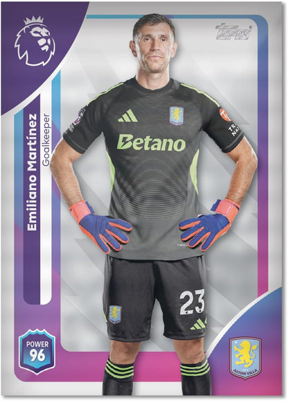 Topps Premier League 2025/2026 Collectible Football Trading Cards, Mega Multipack with 40 Cards, 3 or more Special Insert Cards per Pack + 3 Classic Limited Edition Cards