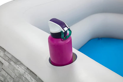 Bestway Inflatable TruPrint Stone Family Pool - 213 x 206 x 53 cm - No:54423