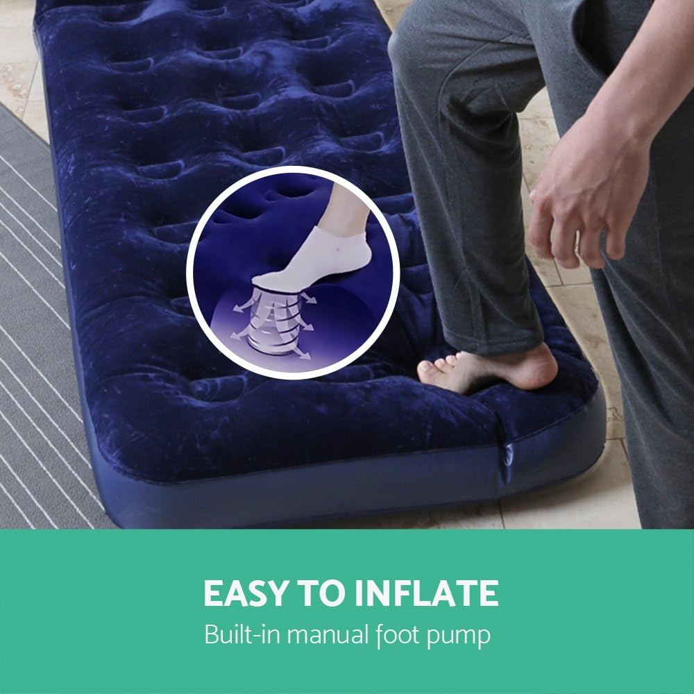 Bestway Air Mattress, Full Size with Built-In Foot Pump and Pillow 191cm * 137 * 22 cm - No:67225