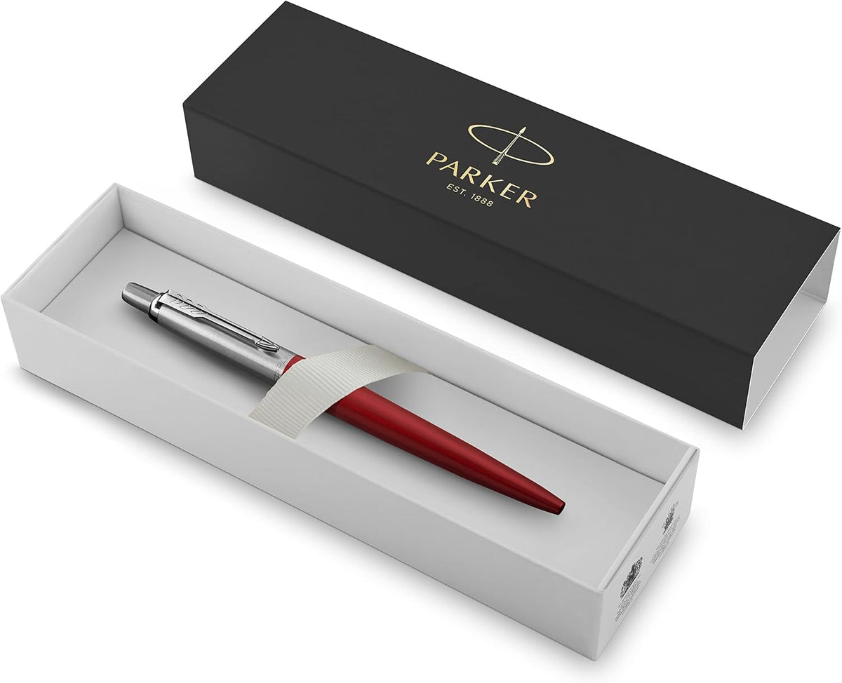 Parker Jotter Ballpoint Pen Gift Set – Premium Red Ballpoint Pen with Luxury Presentation Box - CT - Red