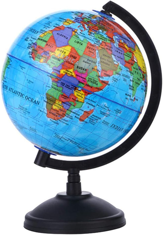 Stereogram English Globe with Stand 360 Degree Rotation Geography Educational Ball - 26cm