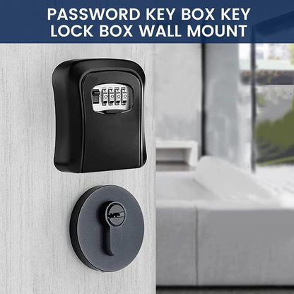 Key Safe Box Code Lock-Storage Key Box Outdoor Wall Mounted Security Password Key Box 4 Combination Code