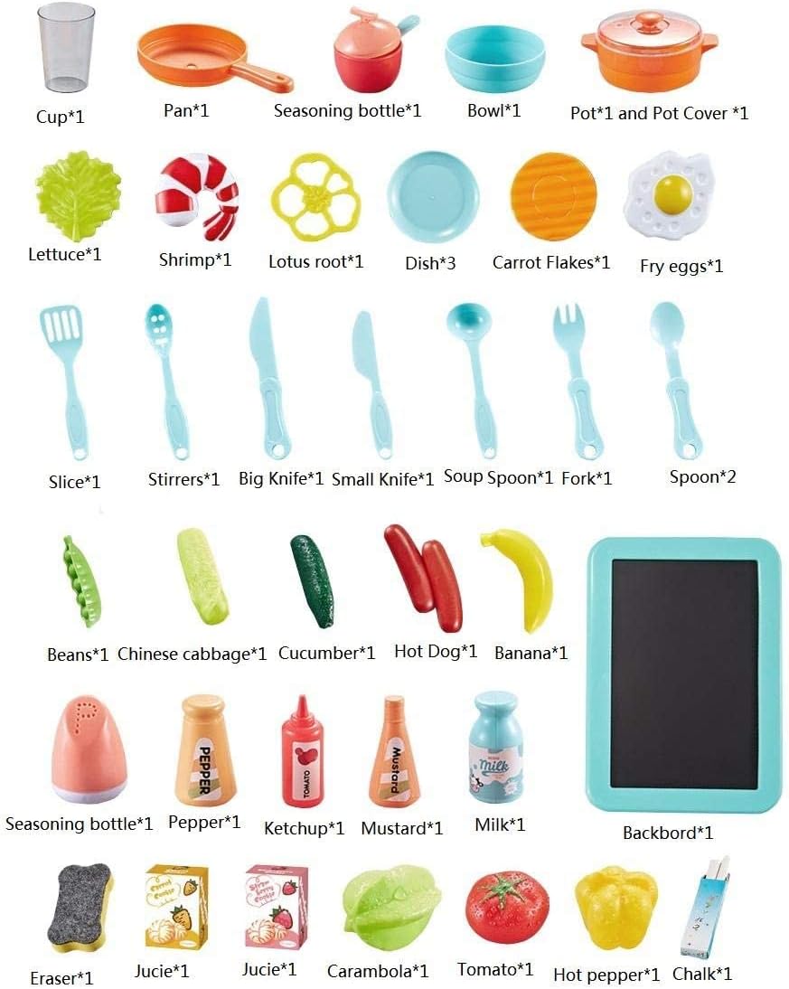 مجموعة ألعاب مطبخ بخاخ، ألعاب طعام للأطفال - 63 سم - رقم: 889