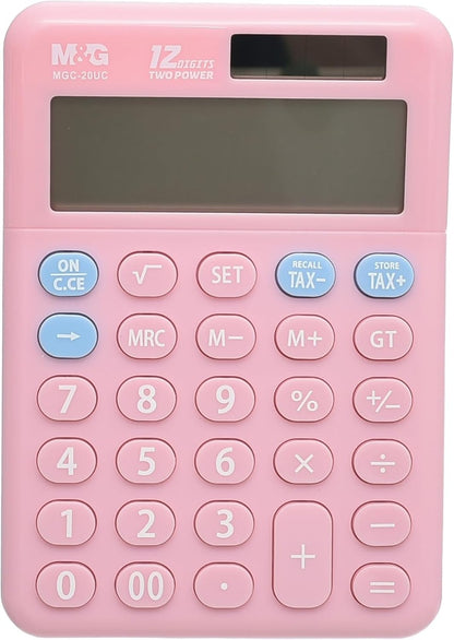 آلة حاسبة مكتبية من إم آند جي تشنغوانغ، مزودة بوظيفة الضرائب، 12 رقمًا، تعمل بمصدرين للطاقة MGC-20UC - رقم الموديل: ADG981J0