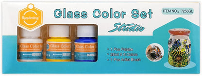 مجموعة ألوان زجاجية "حافظ على ابتسامتك" مكونة من 6 قطع مع فرشاة - رقم: 7256GL