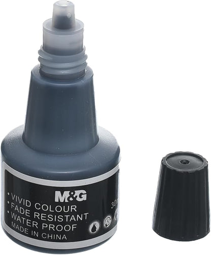 M&G Chenguang Stamping Pad Ink Refill, Black Ink for Clear, Long-Lasting Office Stamp - No:AYZ975M61