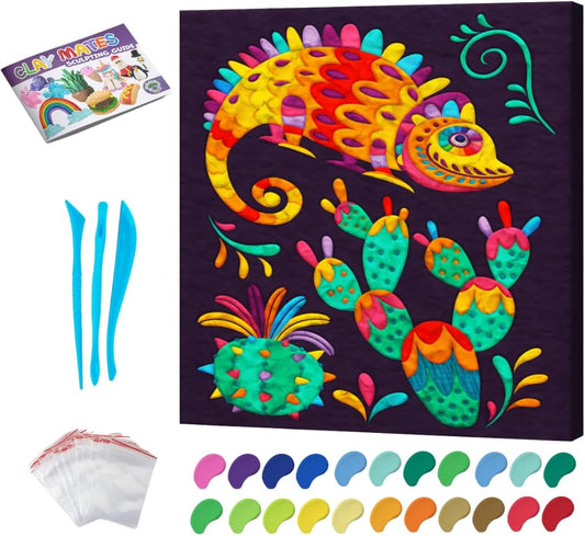 Splat Planet Fiesta Fiesta Clay Painting Kit, Size:30 cm x 30 cm