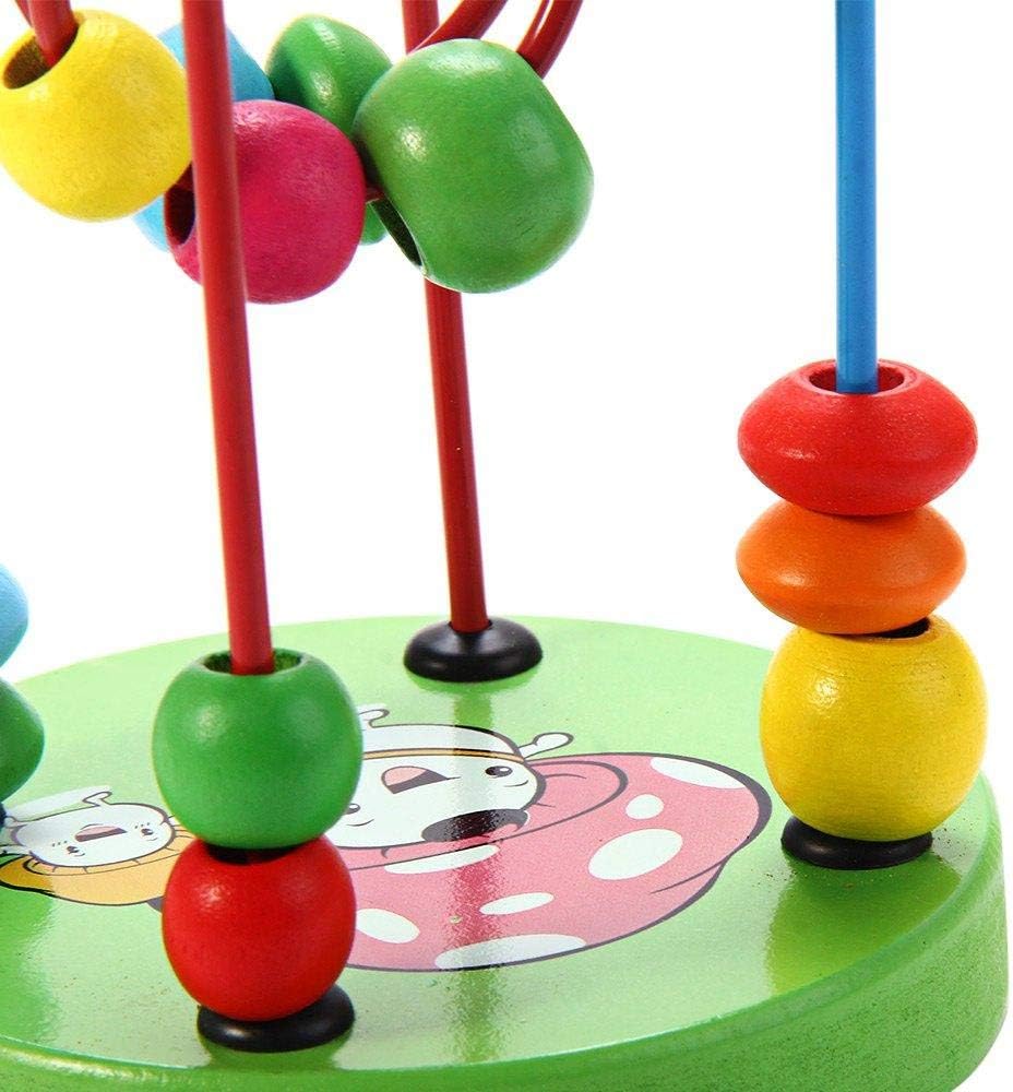 لعبة تعليمية صغيرة ملونة للأطفال، لعبة خشبية حول الخرز - قطعة واحدة