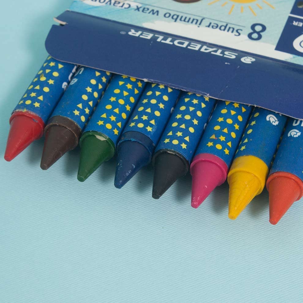 مجموعة أقلام تلوين شمعية جامبو من ستيدلر، 8 قطع، 10 مم - رقم: 2290NC8