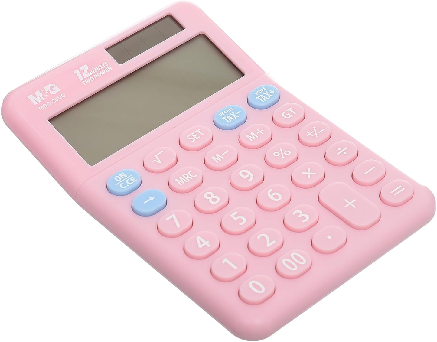 آلة حاسبة مكتبية من إم آند جي تشنغوانغ، مزودة بوظيفة الضرائب، 12 رقمًا، تعمل بمصدرين للطاقة MGC-20UC - رقم الموديل: ADG981J0