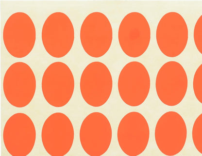 El Manar Striking Oval Adhesive Label Sticker, 17x24 mm With Premium Material  - Red Fluorescent