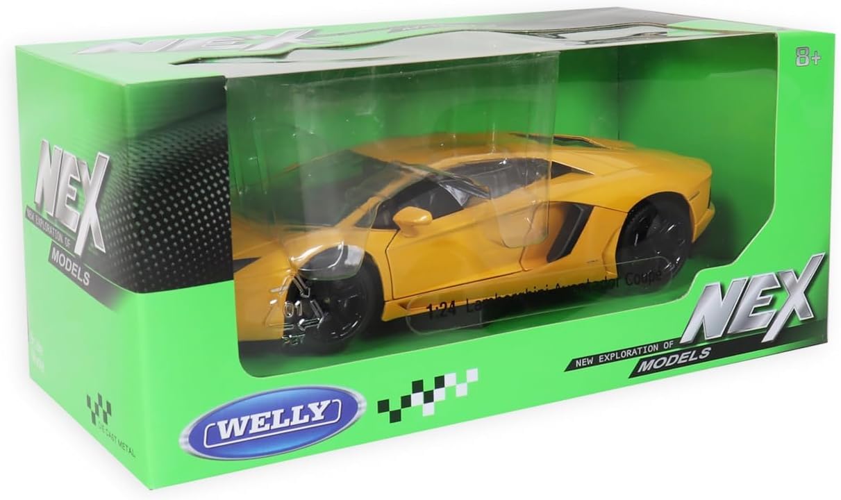 سيارة نموذجية من المعدن المصبوب من ويلي نيكس - مقياس 1:24 - لامبورغيني أفينتادور كوبيه - رقم: 24033W