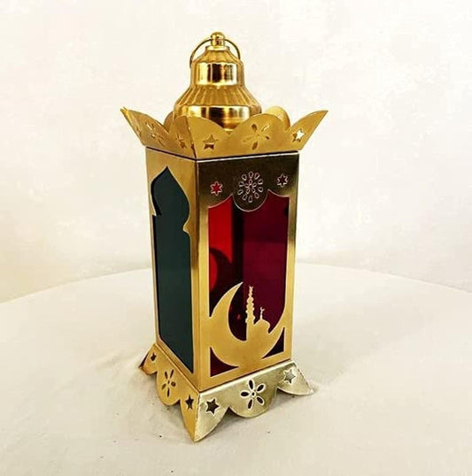 فانوس رمضان فاخر - فانوس معدني - ذهبي