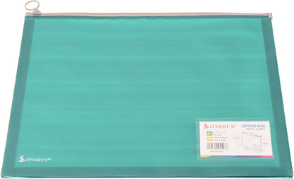 Yassin. 8814 Multi-Purpose Plastic Zipper Envelope With 1 Zipper, 270 * 350 * 30Mm,Aqua Grey