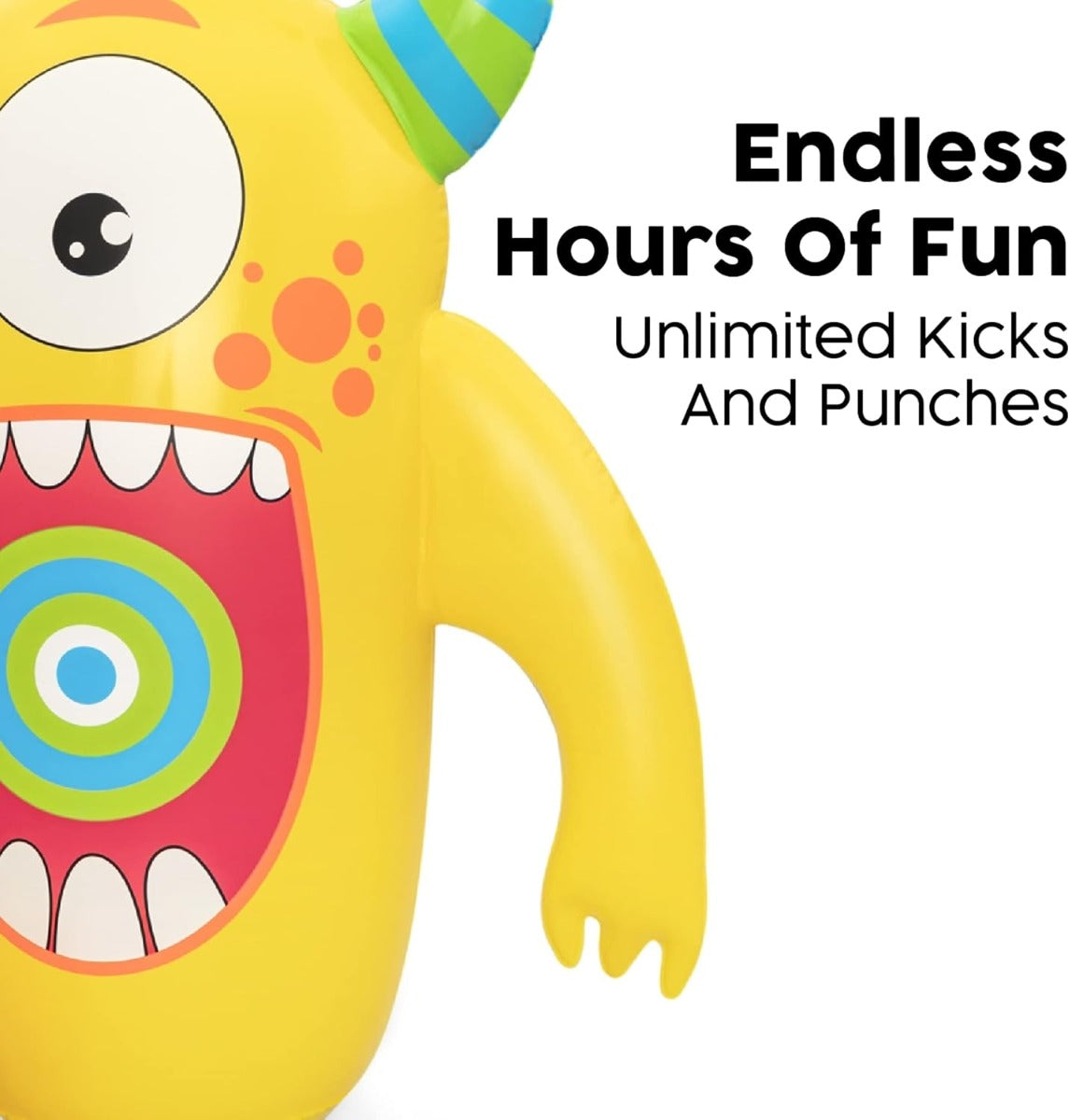 Bestway Kids Inflatable Monster Knockout Bop Bag  with Boxing Gloves 120cm - No:52545