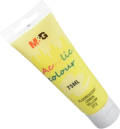 أنبوب ألوان أكريليك من إم آند جي تشنغوانغ، مجموعة بولد آرت كرييشن، 75 مل - أصفر ليموني فلورسنت (272) - رقم المنتج: APLN6598