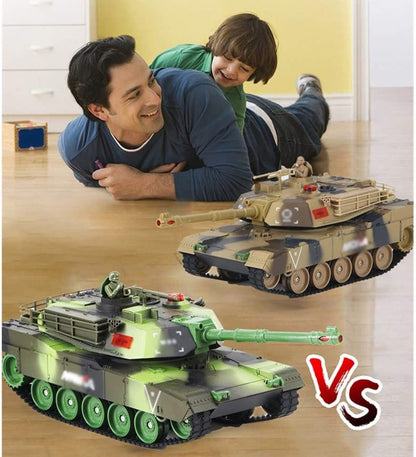 دبابة تعمل بجهاز تحكم عن بعد، موديل كهربائي قابل لإعادة الشحن - قطعتان - رقم: XJ17 