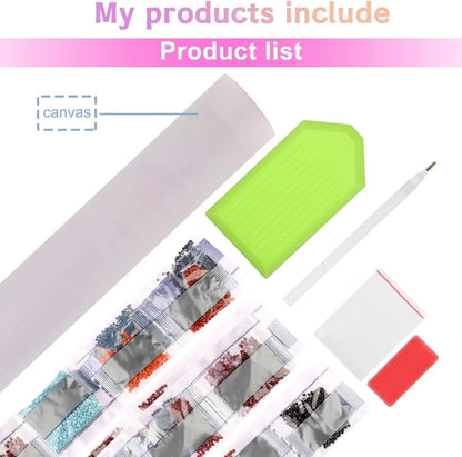 Splat Planet Panda Face Diamond Art Kit, Size:40 cm x 30 cm