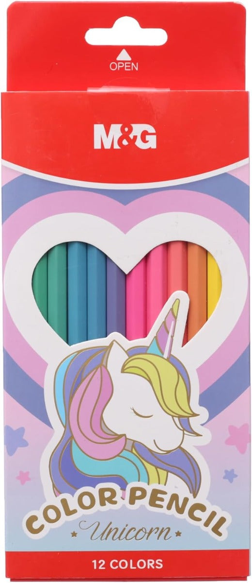 M&G Chenguang Unicorn Wood Colored Pencils, Vibrant Artistic Creations, Smooth Lead, 12 Colors - No:AWP39814