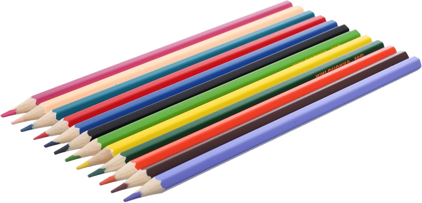 M&G Chenguang Colored Pencils, 12 Vibrant Colors for Creative Drawing and Coloring - No:AWP343D0