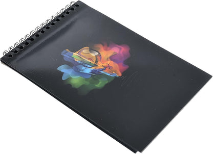 كراسة رسم ياسين، 30 ورقة، ورق أسود K32 ذو غلاف سلكي، مثالي للرسم الجريء، أسود 