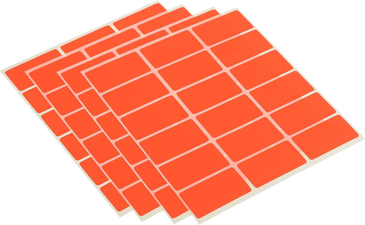 El Manar High-Impact Medium Adhesive Label Sticker, 25x45 mm With Premium Material - Red Fluorescent - 72 Labels - No: 0697