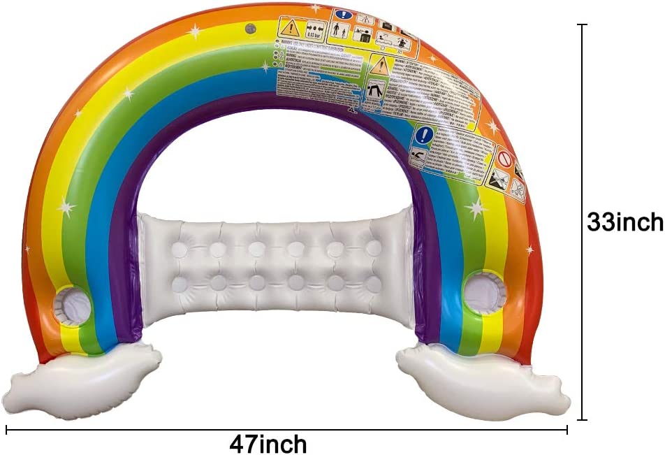 Jilong Sunclub Inflatable Swimming Pool Floating Rainbow Water Lounger 148*99 cm - No:37606