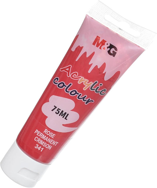 M&G Chenguang Acrylic Colour Tube, Bold Art Creation, 75ml - Rose Permanent Crimson (341) - No:APLN6598