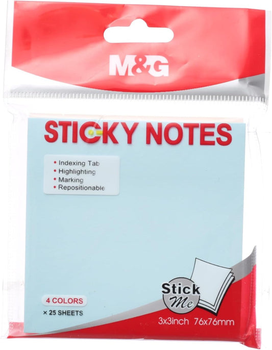 M&G Chenguang Post-it Notes, 76x76mm Vibrant Sticky Notes, 100 Sheets 4 Colors No. YS-93