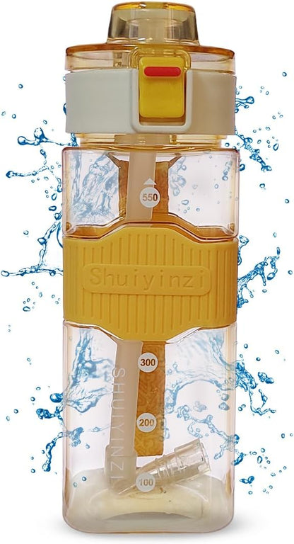 Water Bottle Leak-Proof Sport with Straw, Portable Fashion Outdoor - 500ml