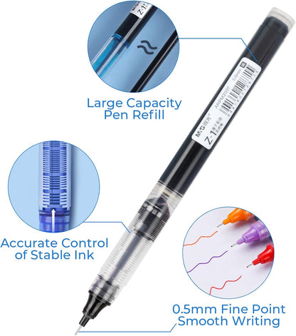 M&G Chenguang Z-5 Rollerball Pen 0.5mm – Fast Drying Liquid Ink Pen | Smooth Writing | Large Ink Capacity - 1pcs - No:ARPM2078