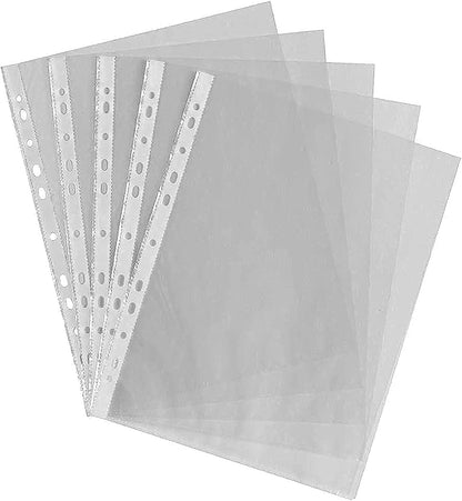 K-MAX A4 Plastic Sheet Protectors – 50 Pack, 60 - 50 - 80 Micron, 11-Hole Clear Document Sleeves for Ring Binders