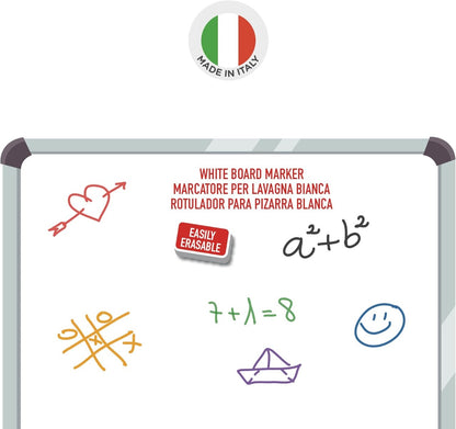 Carioca Clip Erasable Whiteboard Markers – Pack of 6 Assorted Colours - No:12921