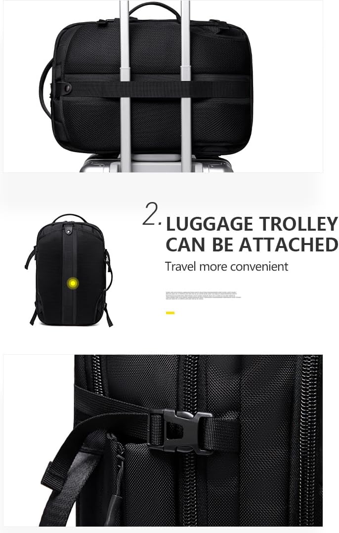 حقيبة ظهر جولدن وولف للجنسين، سعة 19 لترًا، مضادة للسرقة، تفتح بزاوية 180 درجة، تتسع لجهاز كمبيوتر محمول حتى 15.6 بوصة - رقم المنتج: GB0444 